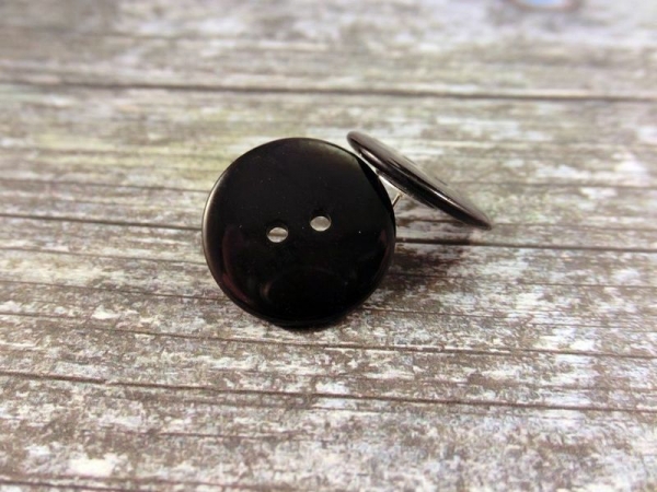 Einfache Kunststoff Knopf Ohrstecker Button black